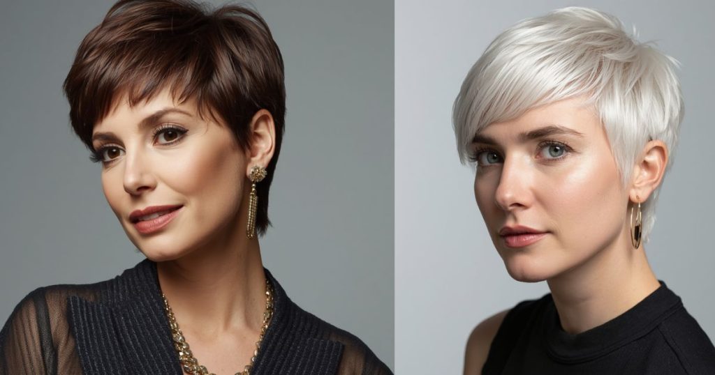 Taglio Pixie Cut donna over 40 capelli grossi e bianchi sfilato pratico 2026