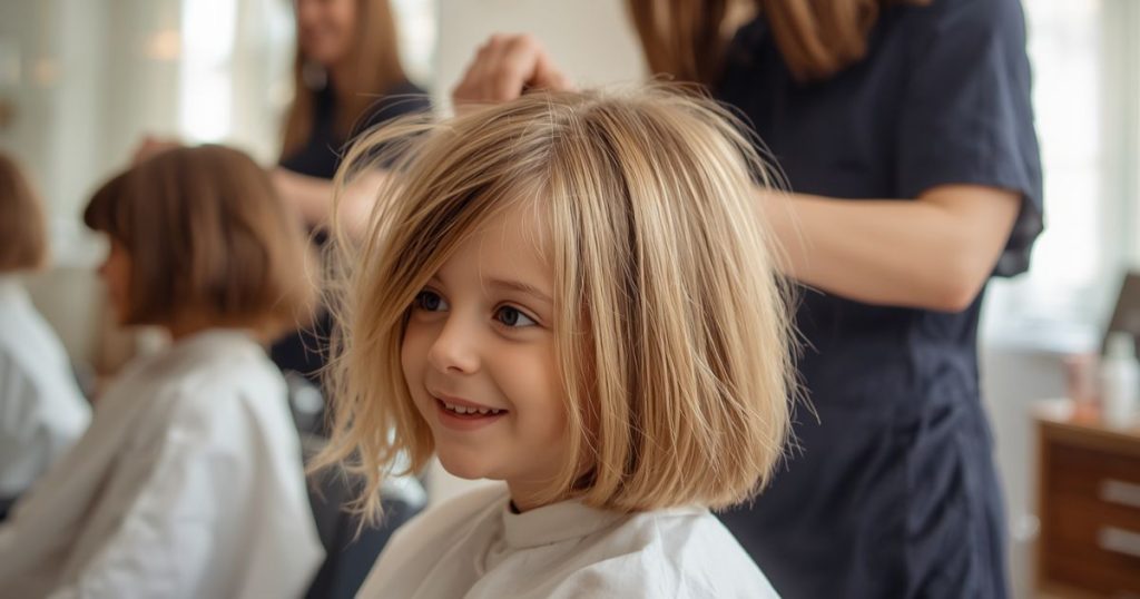 Caschetto boxt bob per la bambina 2026 2026 taglio pari per capelli lisci medi con frangia a tendina