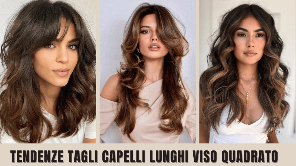 tagli capelli viso quadrato lunghi scalati media mossi