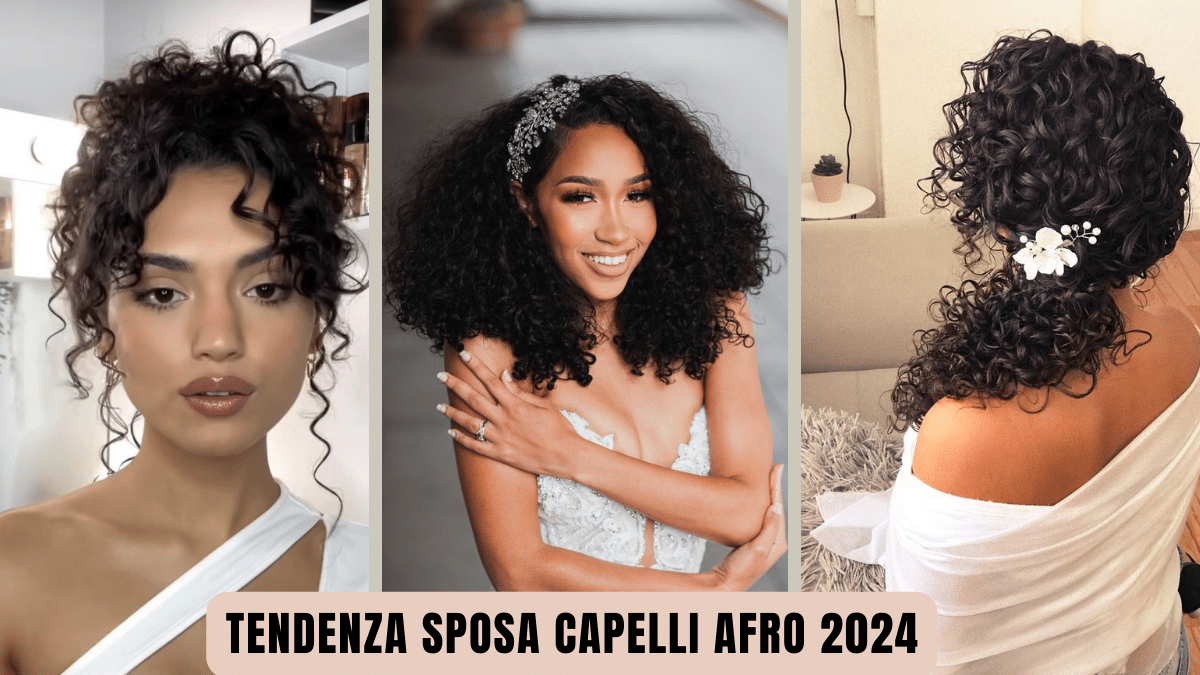 sposa-capelli-afro-tendenza 2024 idee capelli lunghi medi e corti
