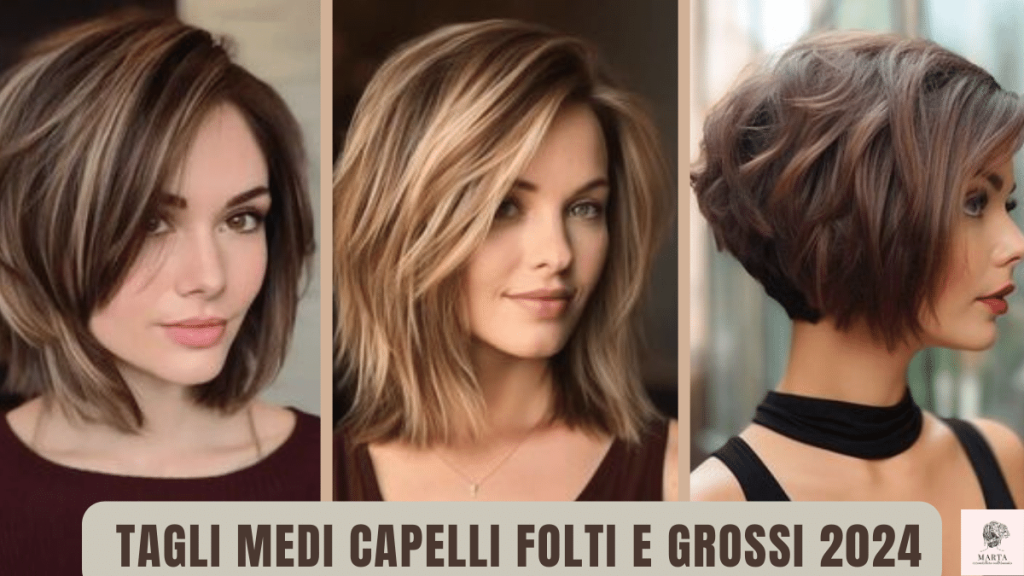 Tagli medi capelli folti e grossi di tendenza 2024 primavera