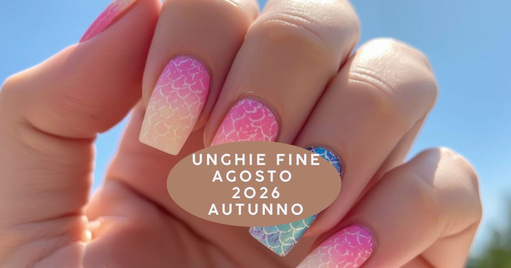 Unghie eleganti da cerimonia fine estate con dettagli MERMAID Marta Canargiu