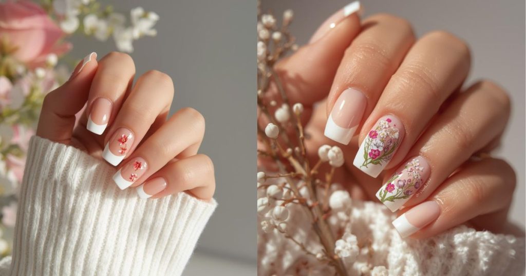 manicure french pastello fiori primavera 2026