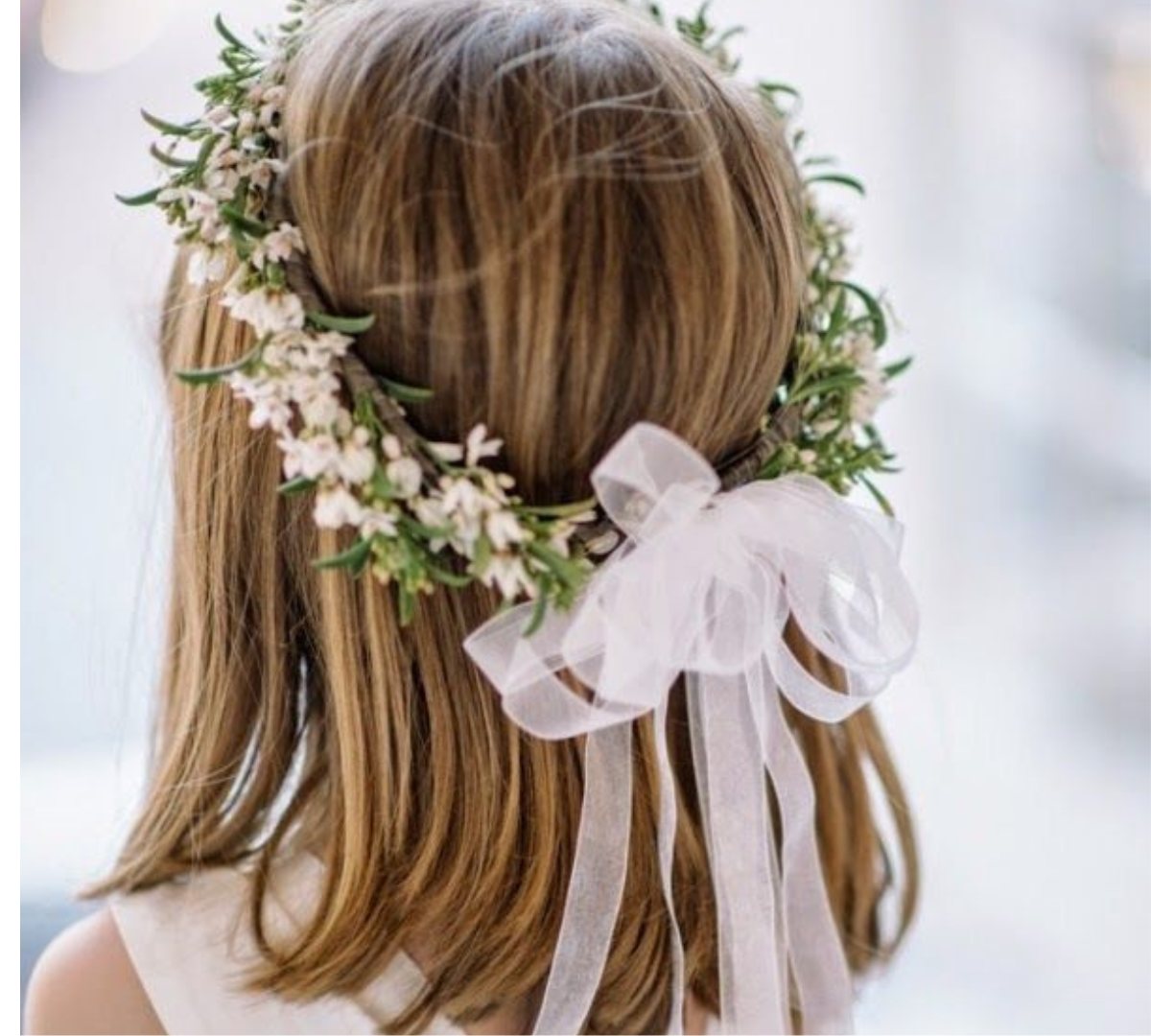 Fascia Per Capelli Da Ragazza Di Fiori Vite Dei Capelli Di Comunione Della Corona Di Nozze Fascia Per Battesimo Con Nastro Per Le Donne Della Sposa E Della Damigella D'onore Natale - 4