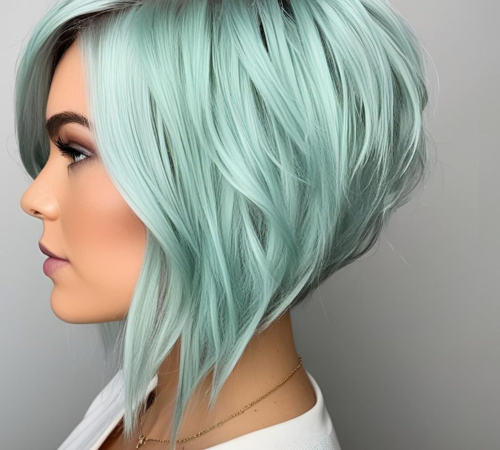 CAPELLI CASCHETTO LUNGO MOSSO VERDE MENTA 2025