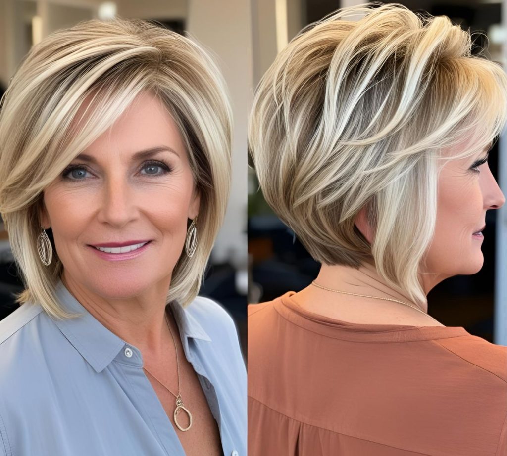 caschetto scalato donna over 50 schiariture biondo freddo estate 2025