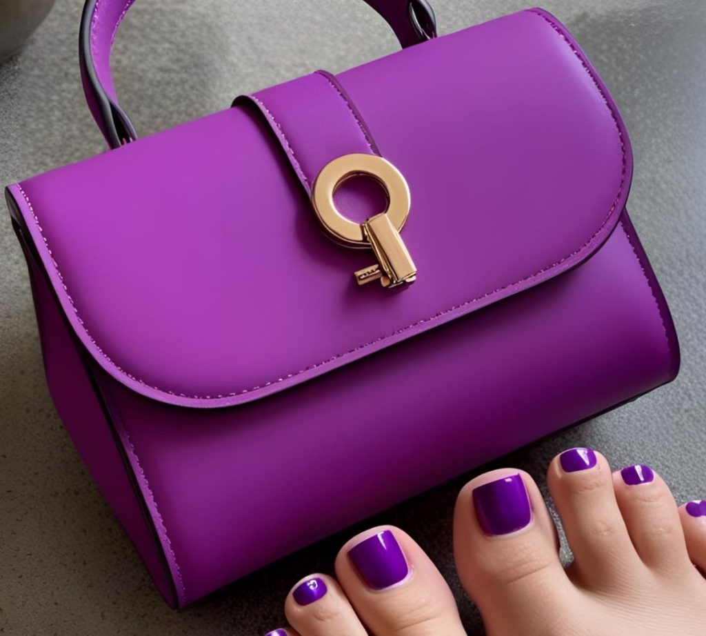 pedicure estate accessori borsa viola piccola 2025