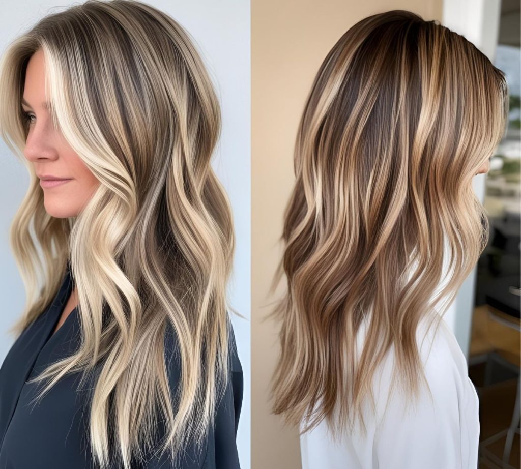 soft balayage schiariture capelli biondi e caramello 2025