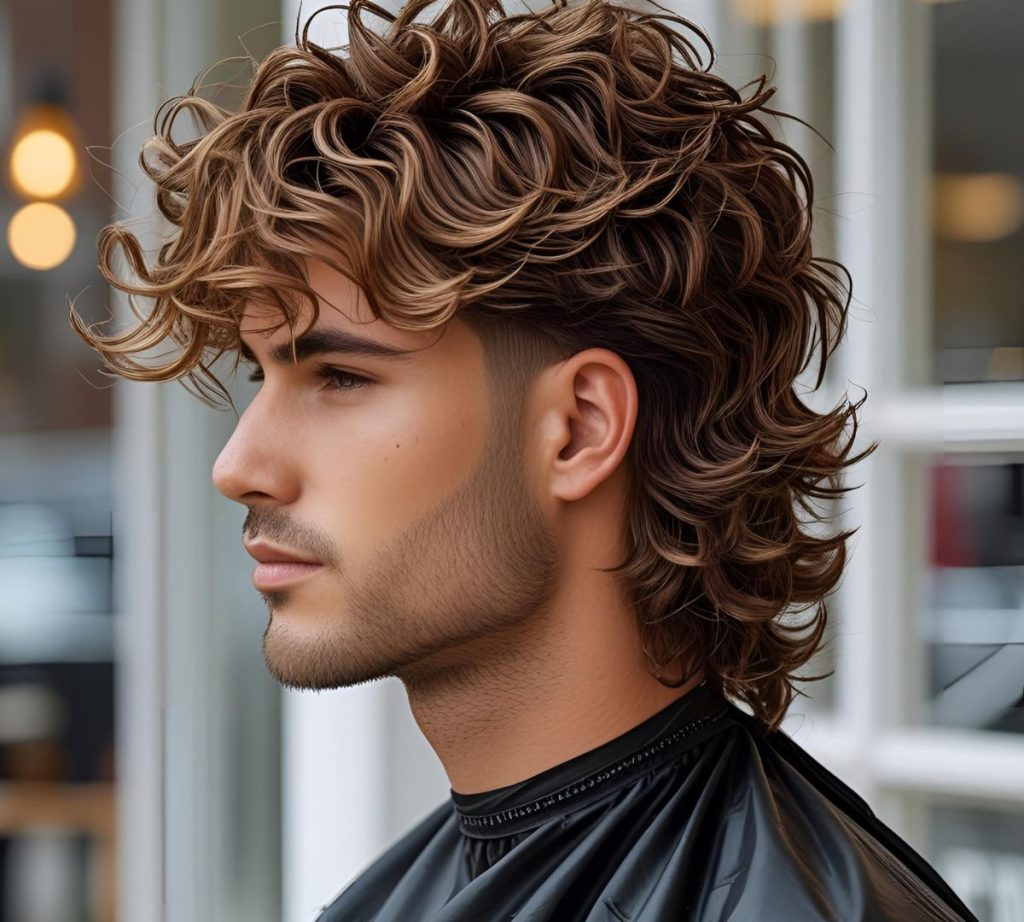 MULLET CAPELLI LUNGHI RICCIO MOSSO CON FRANGIA BARBA ESTATE 2025