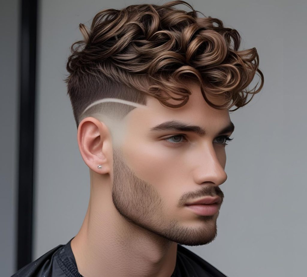 TAGLIO CORTO RICCIO CAPELLI CASTANO CHIARI UOMO PERMANENTE 2025