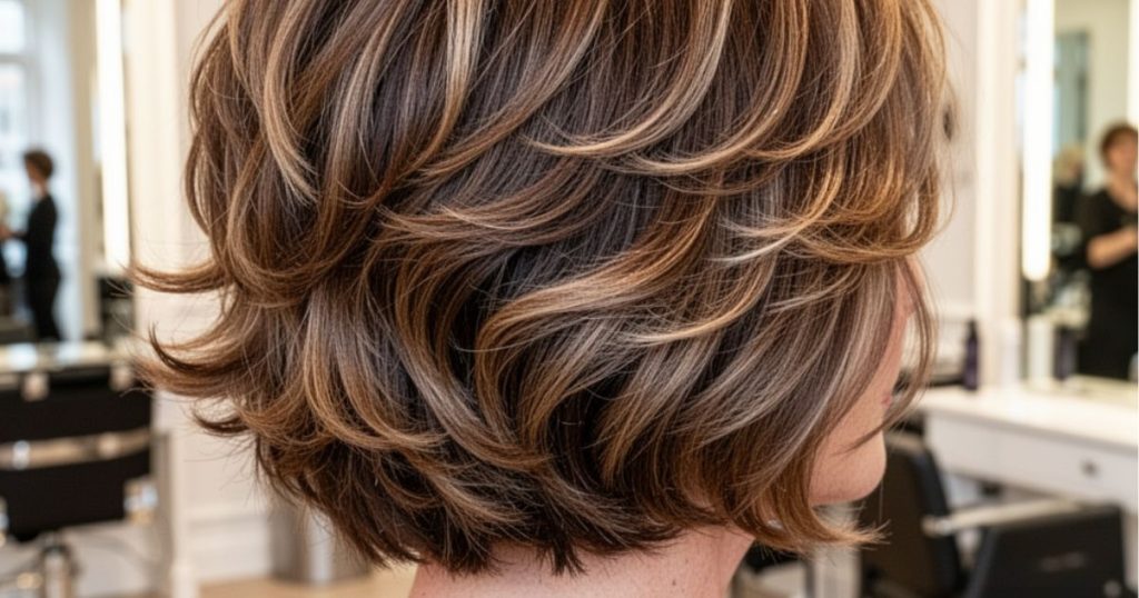 Taglio medio-corto Butterfly Bob per l'estate 2026, scalatura piumata anti-sudore ideale per capelli fini color caramello castano